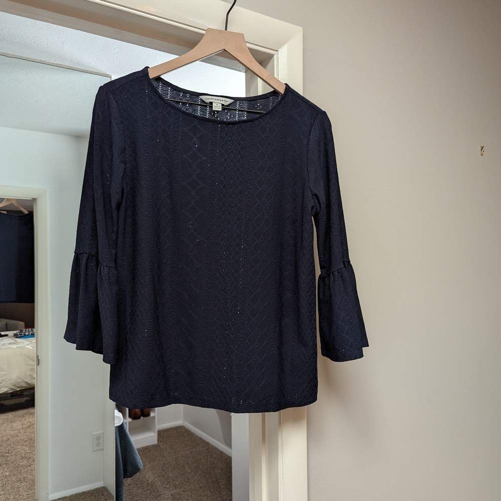 Counterparts Blue Boxy Blouse with Relaxed Fit